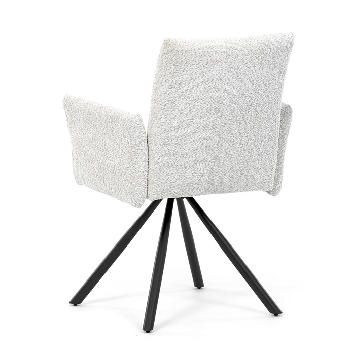 Jedálenská stolička, krémová, látka bouclé, DCH-W1117 CRM2