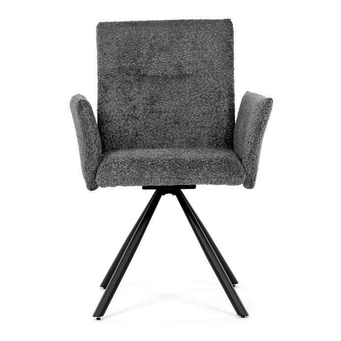 Jedálenská stolička, sivá, látka bouclé, DCH-W1117 GREY2