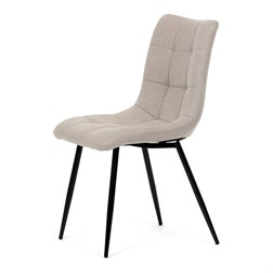Židle jídelní, cappucino látka, černé kovové nohy