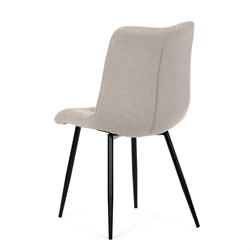 Židle jídelní, cappucino látka, černé kovové nohy