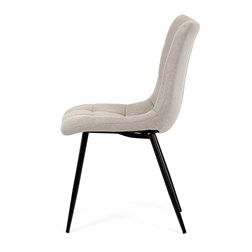 Židle jídelní, cappucino látka, černé kovové nohy