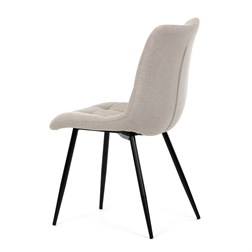 Židle jídelní, cappucino látka, černé kovové nohy