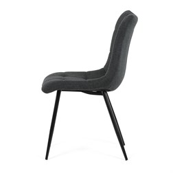 Židle jídelní, šedá látka, černé kovové nohy