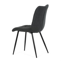 Židle jídelní, šedá látka, černé kovové nohy