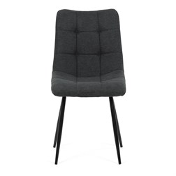 Židle jídelní, šedá látka, černé kovové nohy