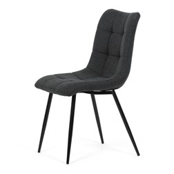 Židle jídelní, šedá látka, černé kovové nohy
