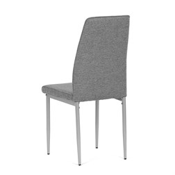 Židle jídelní, stříbrná látka, šedé kovové nohy