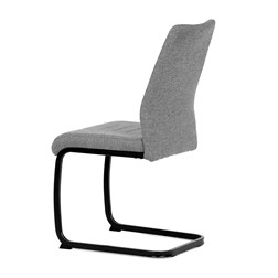 Židle jídelní, stříbrná látka, černé kovové nohy