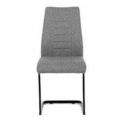 Židle jídelní, stříbrná látka, černé kovové nohy