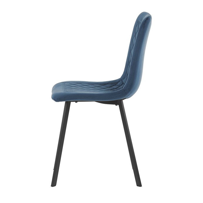 Jedálenská stolička, modrý zamat, kov čierny mat DCL-973 BLUE4
