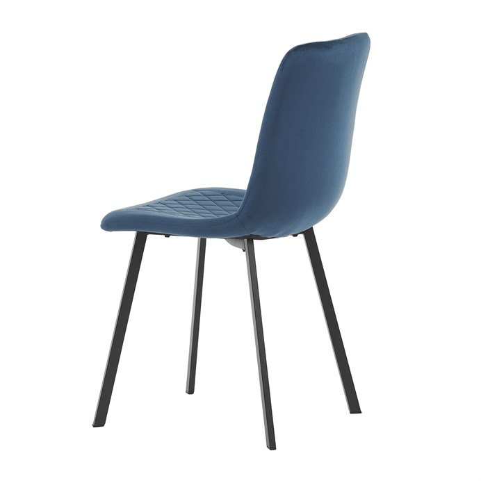 Jedálenská stolička, modrý zamat, kov čierny mat DCL-973 BLUE4
