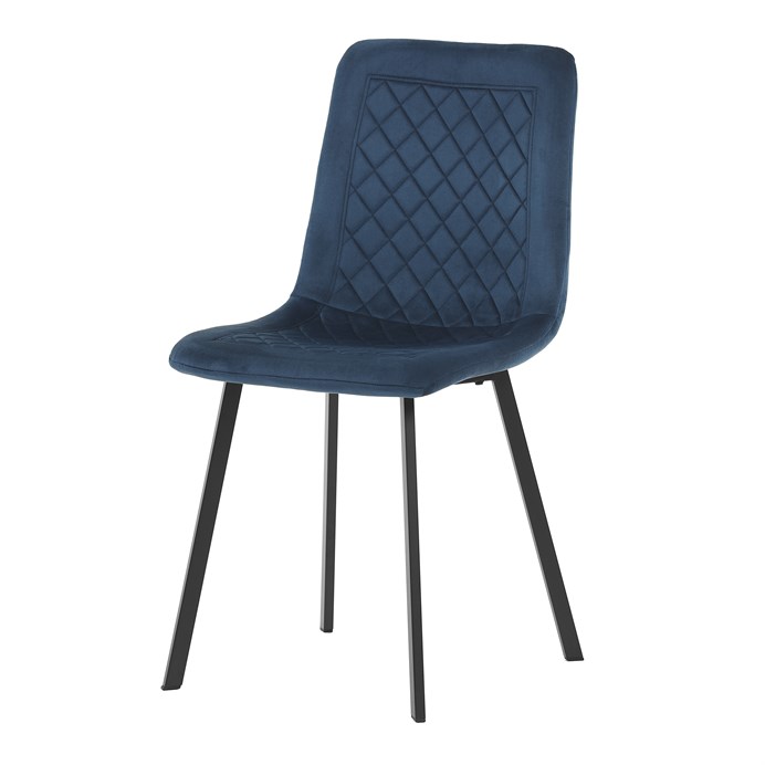 Jedálenská stolička, modrý zamat, kov čierny mat DCL-973 BLUE4