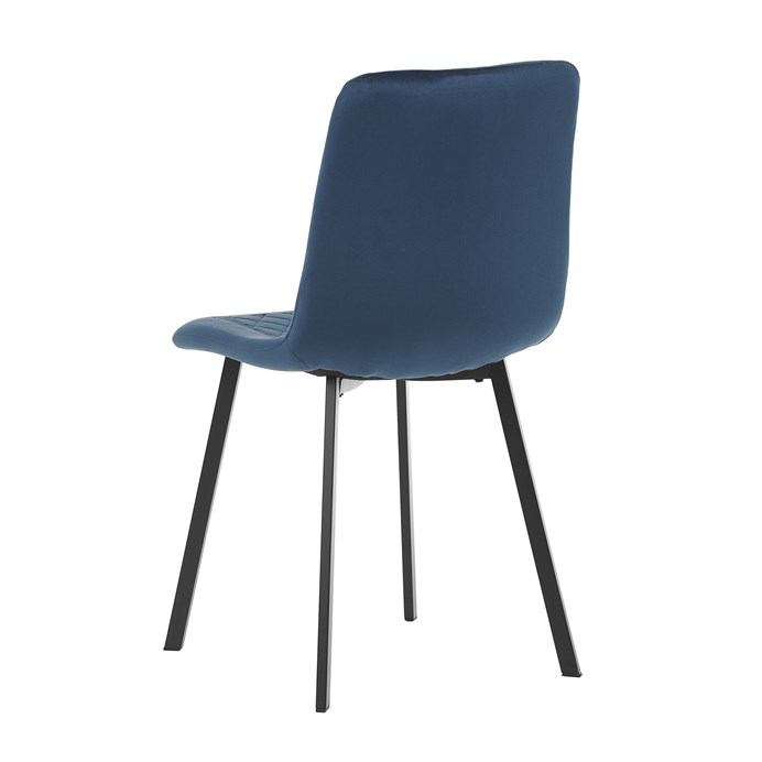 Jedálenská stolička, modrý zamat, kov čierny mat DCL-973 BLUE4