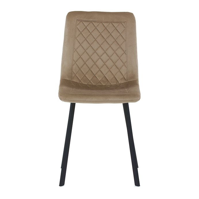 Jedálenská stolička, zamat cappuccino, čierny matný kov DCL-973 CAP4