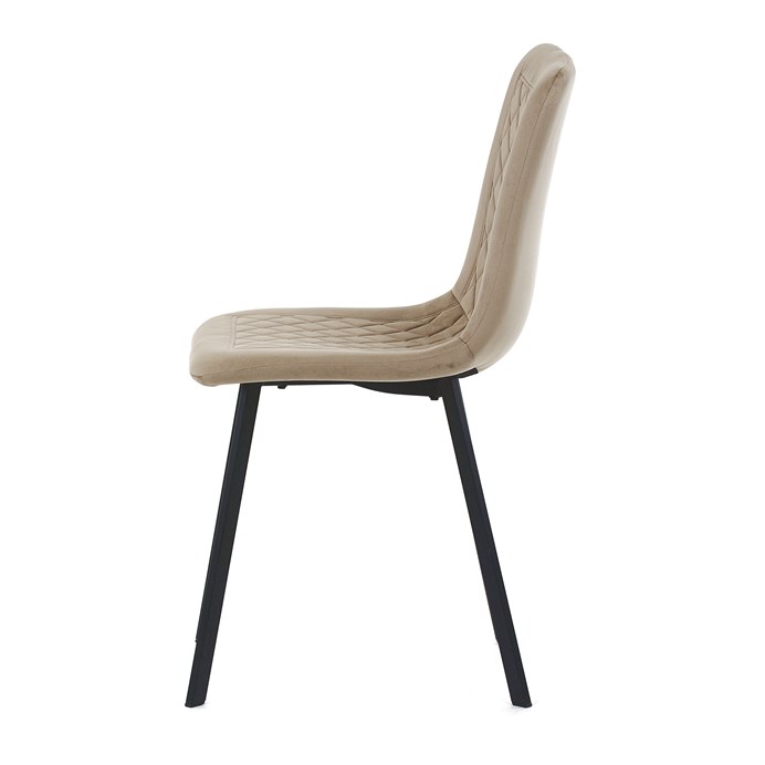 Jedálenská stolička, zamat cappuccino, čierny matný kov DCL-973 CAP4