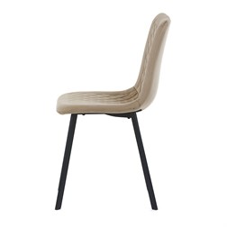 Jedálenská stolička, zamat cappuccino, čierny matný kov