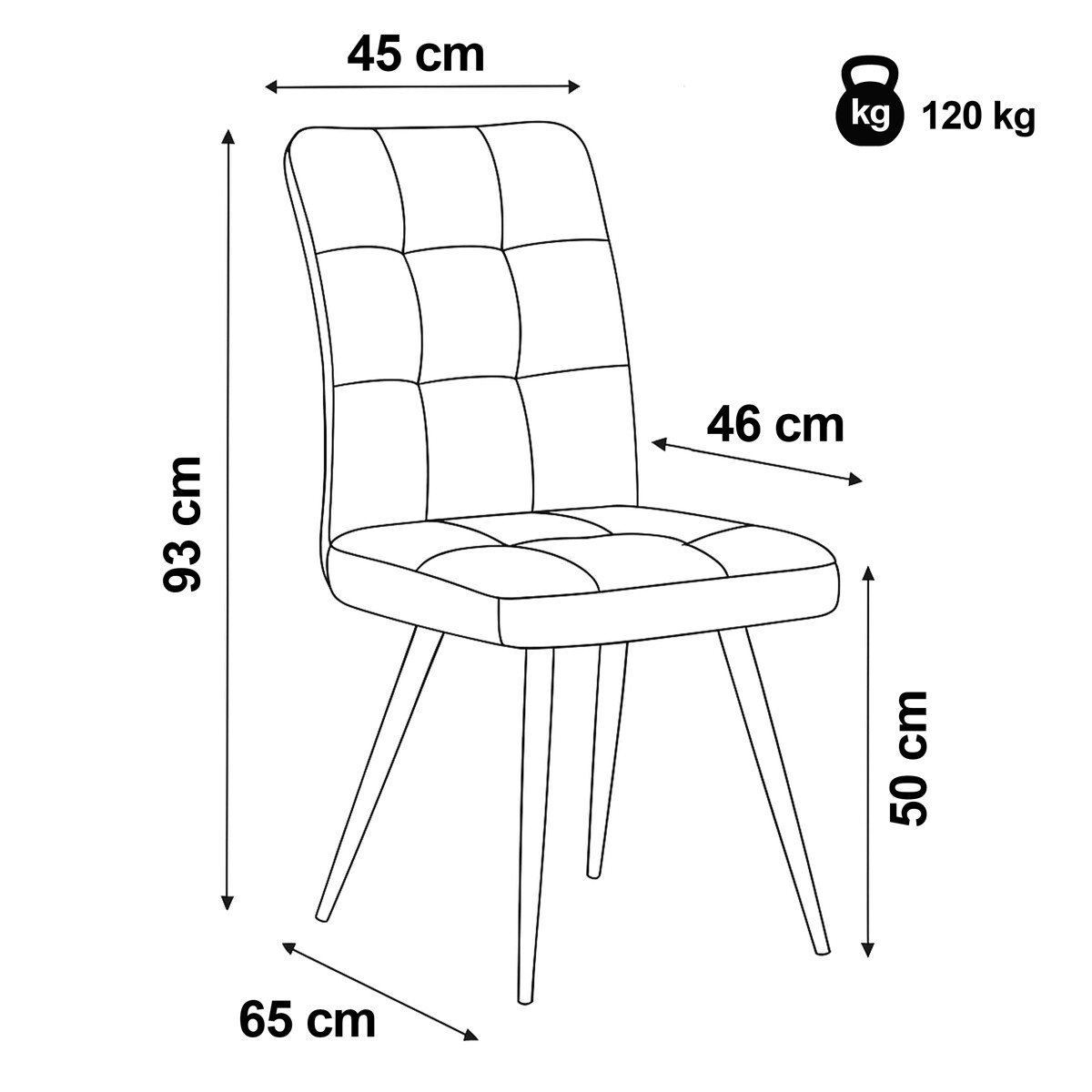 Jedálenská stolička látka/kov DCL-D1250 Sivá