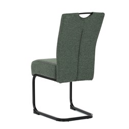 Židle jídelní, taštičkové pružiny v sedáku, zelená látka, černý kov