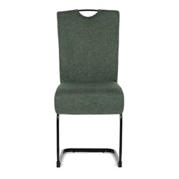 Židle jídelní, taštičkové pružiny v sedáku, zelená látka, černý kov