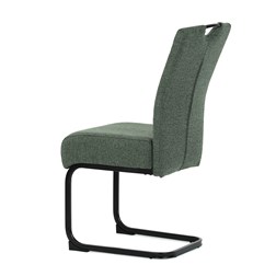Židle jídelní, taštičkové pružiny v sedáku, zelená látka, černý kov
