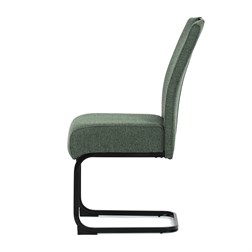 Židle jídelní, taštičkové pružiny v sedáku, zelená látka, černý kov