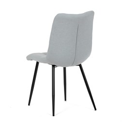 Židle jídelní, stříbrná látka, černý kov