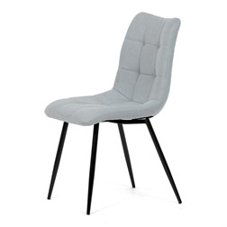 Židle jídelní, stříbrná látka, černý kov