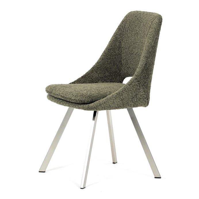 Jedálenská stolička, zelená, látka bouclé, DCL-W1174 GRN2