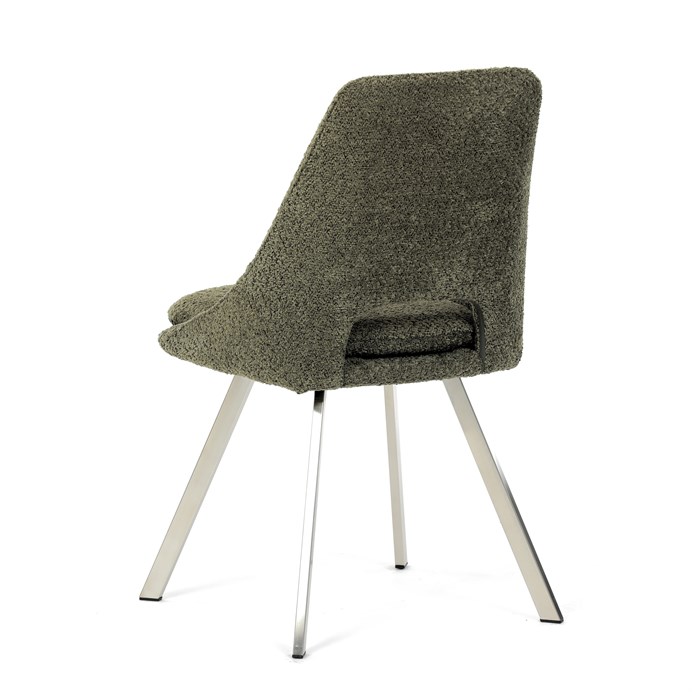Jedálenská stolička, zelená, látka bouclé, DCL-W1174 GRN2