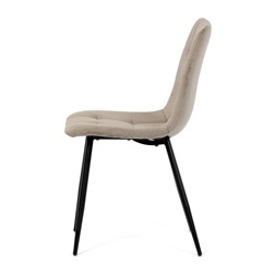 Židle jídelní, cappucino látka, čtyřnohá kovová podnož, černý mat