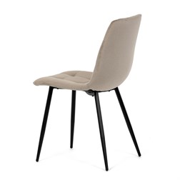 Židle jídelní, cappucino látka, čtyřnohá kovová podnož, černý mat