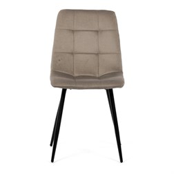Židle jídelní, cappucino látka, čtyřnohá kovová podnož, černý mat