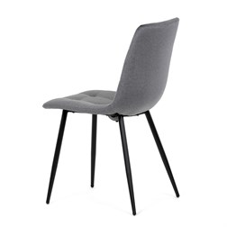 Židle jídelní, šedá látka, čtyřnohá kovová podnož, černý mat