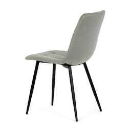 Židle jídelní, zelená látka, čtyřnohá kovová podnož, černý mat