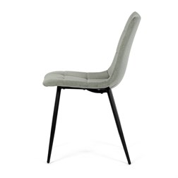 Židle jídelní, zelená látka, čtyřnohá kovová podnož, černý mat