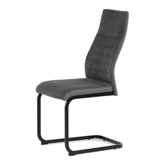 Jedálenská stolička, šedá, zamatová látka, DCL-X7018 GREY2
