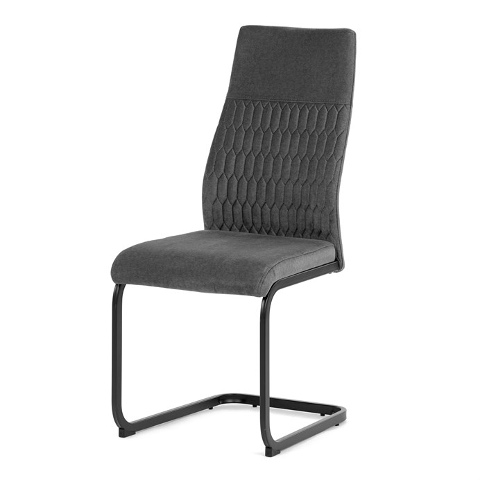 Jedálenská stolička, šedá, zamatová látka, DCL-X7018 GREY2