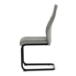 Židle jídelní, zelená látka, černý kov