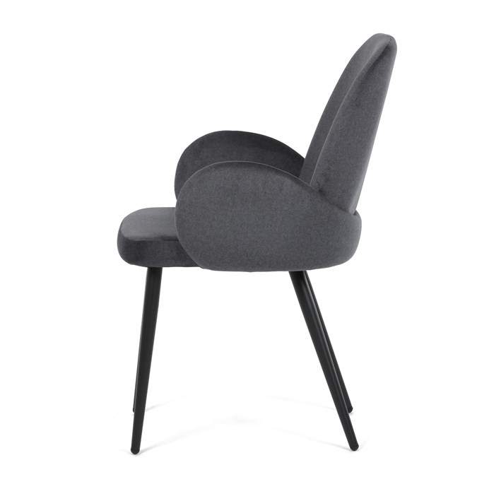 Jedálenská stolička, šedá, zamatová látka, DCL-X7129 GREY2