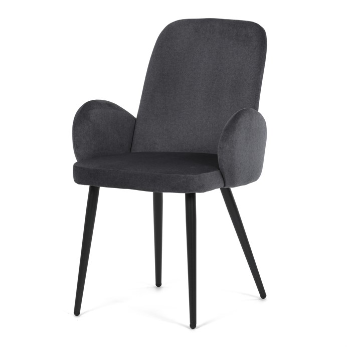 Jedálenská stolička, šedá, zamatová látka, DCL-X7129 GREY2