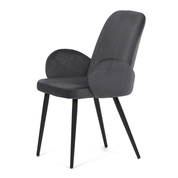 Jedálenská stolička, šedá, zamatová látka, DCL-X7129 GREY2