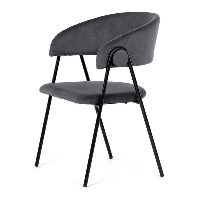 Jedálenská stolička, šedá, zamatová látka, DCL-X7130 GREY2