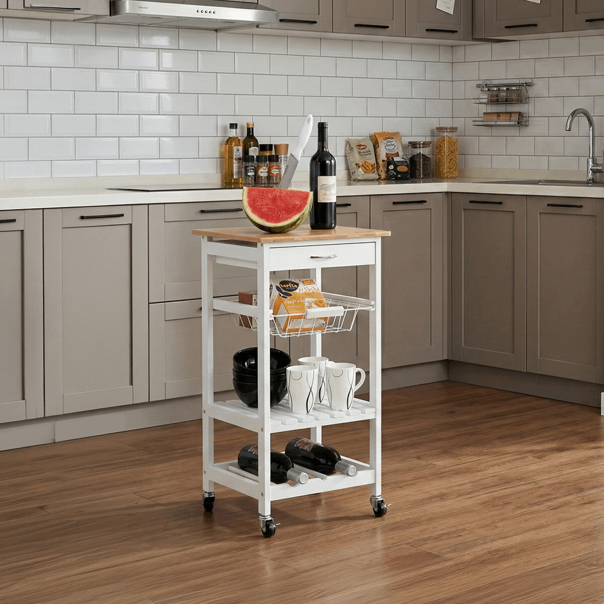 Servírovací stolík  DR-044 Biela