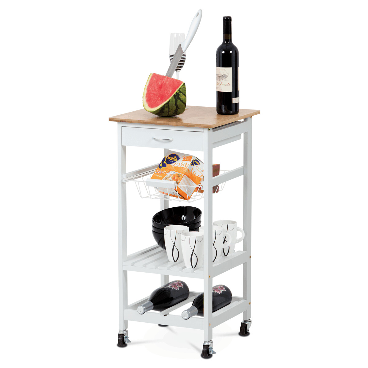 Servírovací stolík  DR-044 Biela