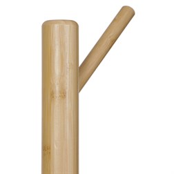 Věšák dřevěný stojanový, masiv bambus, bílá barva + přírodní odstín