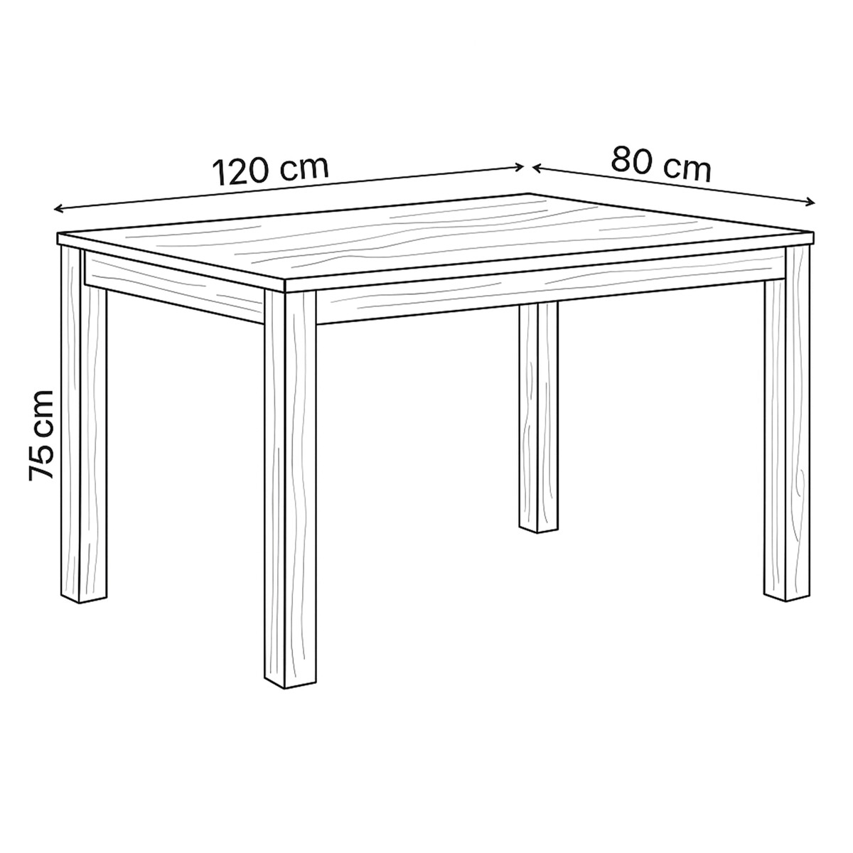 Jedálenský stôl masív dub DS-H120 DUB Prírodné