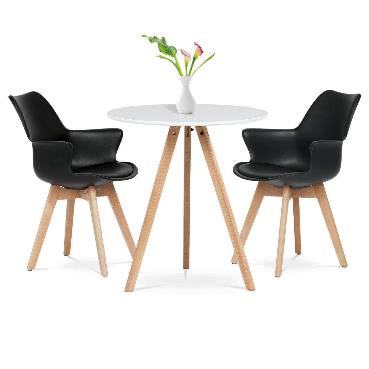Okrúhly jedálenský stôl MDF/masív DT-320 WT Biela