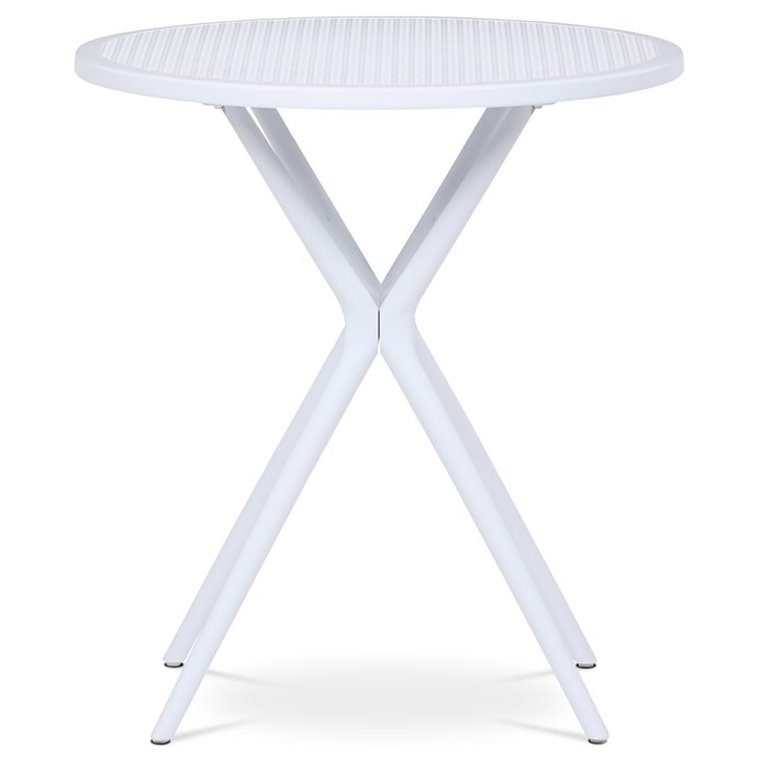 Jedálenský stôl 65x65cm, plast, biela, DT-X7007 WT