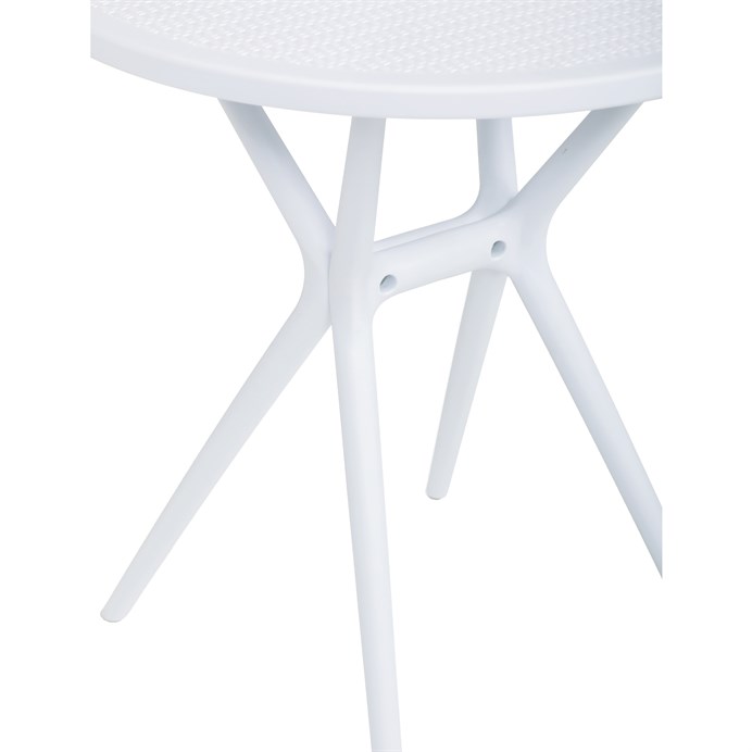 Jedálenský stôl 65x65cm, plast, biela, DT-X7007 WT