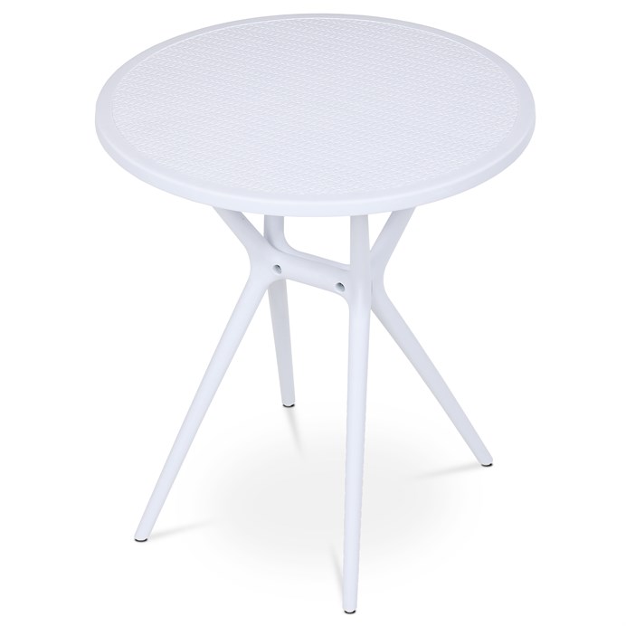 Jedálenský stôl 65x65cm, plast, biela, DT-X7007 WT